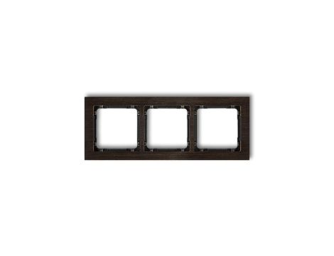 DECO Ramka potrójna - efekt drewna (ramka wenge spód czarny) efekt wenge DRD-3G
