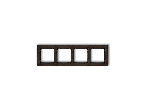 DECO Ramka poczwórna - efekt drewna (ramka wenge spód czarny) efekt wenge DRD-4G