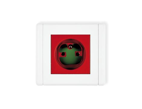 FLEXI Gniazdo pojedyncze z/u DATA z kluczem czerwony FGZK