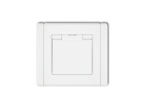 FLEXI Gniazdo bryzgoszczelne z/u SCHUKO (klapka biała) biały FGPB-1sp