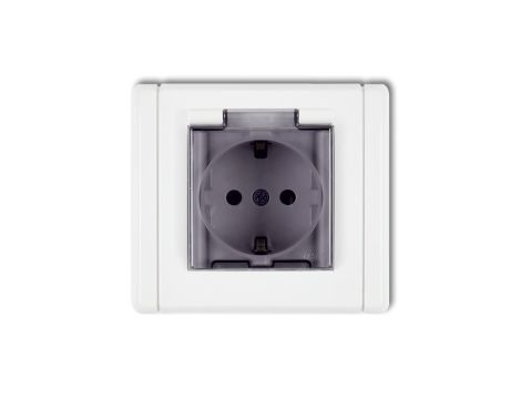 FLEXI Gniazdo bryzgoszczelne z/u SCHUKO (klapka dymna) biały FGPB-1sdp