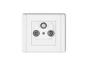 FLEXI Gniazdo antenowe RTV-SAT przelotowe 10dB biały FGSP