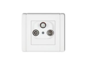 FLEXI Gniazdo antenowe RTV-SAT końcowe multimedialne (Internet) biały FGM