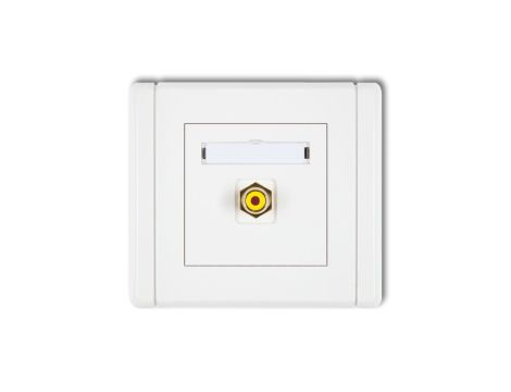 FLEXI Gniazdo pojedyncze RCA (typu cinch - żółty, pozłacane) biały FGRCA-1