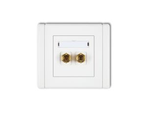 FLEXI Gniazdo głośnikowe pojedyncze (typu banan - czerwony i czarny, pozłacane, 4 mm2, skręcane) biały FGG-4