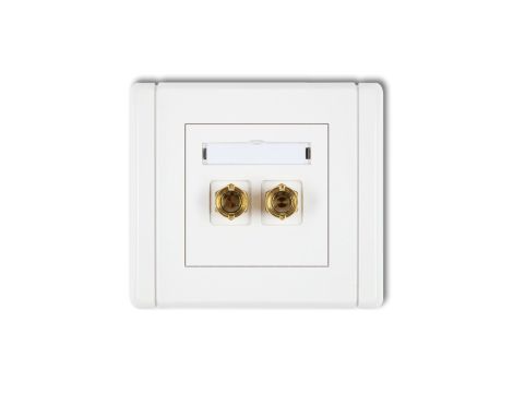 FLEXI Gniazdo głośnikowe pojedyncze (typu banan - czerwony i czarny, pozłacane, 4 mm2, skręcane) biały FGG-4