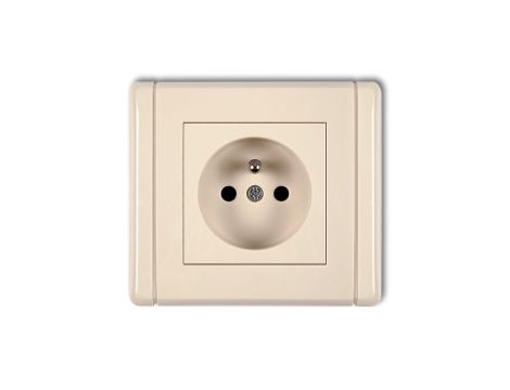 FLEXI Gniazdo pojedyncze z/u 2P+Z beżowy 1FGP-1zp