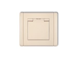 FLEXI Gniazdo bryzgoszczelne z/u (klapka beżowa) beżowy 1FGPB-1zp