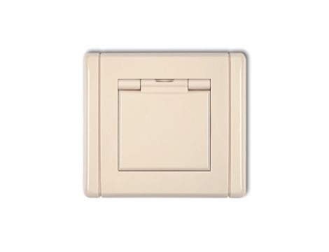 FLEXI Gniazdo bryzgoszczelne z/u (klapka beżowa) beżowy 1FGPB-1zp