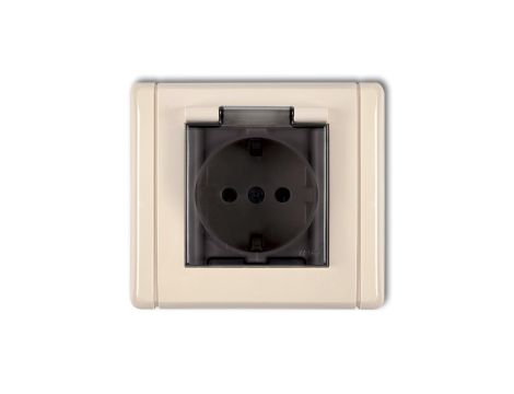 FLEXI Gniazdo bryzgoszczelne z/u SCHUKO (klapka dymna) beżowy 1FGPB-1sdp