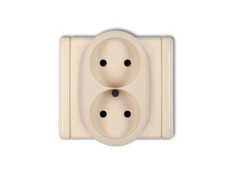 FLEXI Gniazdo podwójne b/u beżowy 1FGP-2p