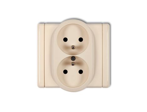 FLEXI Gniazdo podwójne z/u beżowy 1FGP-2zp