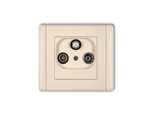 FLEXI Gniazdo antenowe RTV-SAT końcowe multimedialne (Internet) beżowy 1FGM