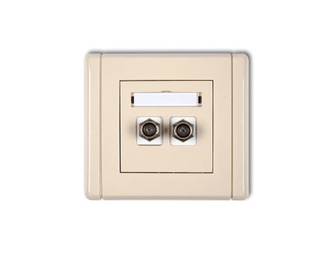 FLEXI Gniazdo antenowe podwójne typu F (SAT) pozłacane beżowy 1FGF-2.1