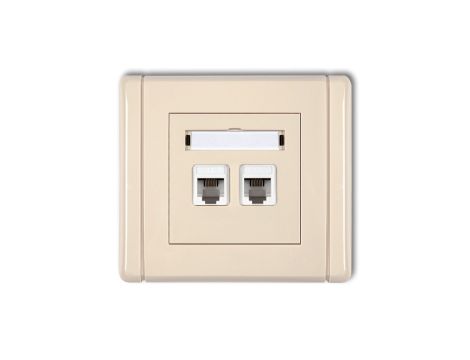 FLEXI Gniazdo telefoniczne podwójne 2xRJ11, 4-stykowe, beznarzędziowe beżowy 1FGT-2