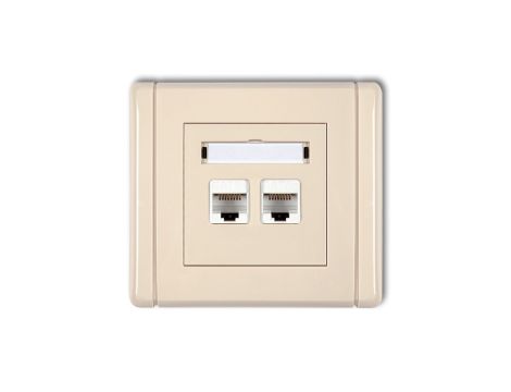 FLEXI Gniazdo komputerowe podwójne 2xRJ45, kat. 5e, 8-stykowe beżowy 1FGK-2