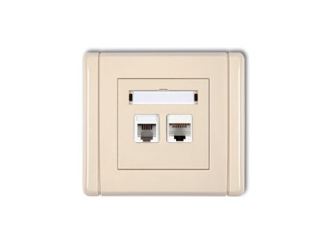 FLEXI Gniazdo telefoniczne pojedyncze 1xRJ11 + komputerowe pojedyncze 1xRJ45, kat. 5e, 8-stykowe, beznarzędziowe beżowy 1FGTK