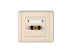 FLEXI Gniazdo głośnikowe pojedyncze (typu banan - czerwony i czarny, pozłacane, 4 mm2, do lutowania) beżowy 1FGG-3