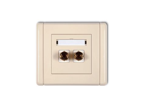 FLEXI Gniazdo głośnikowe pojedyncze (typu banan - czerwony i czarny, pozłacane, 4 mm2, do lutowania) beżowy 1FGG-3