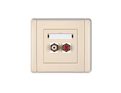 FLEXI Gniazdo podwójne RCA (typu cinch - biały i czerwony, pozłacane) beżowy 1FGRCA-2