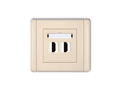 FLEXI Gniazdo podwójne HDMI beżowy 1FHDMI-2