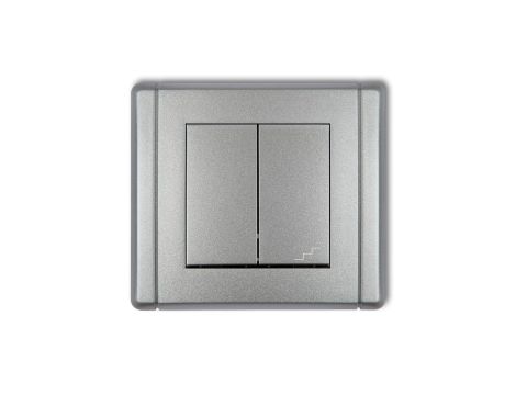 FLEXI Łącznik jednobiegunowy ze schodowym (osobne zasilanie) srebrny metalik 7FWP-10.2