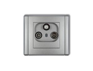 FLEXI Gniazdo antenowe RTV-SAT przelotowe 10dB srebrny metalik 7FGSP