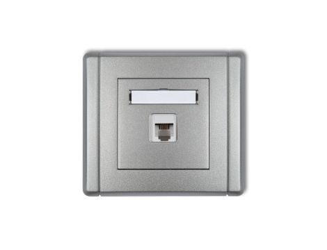 FLEXI Gniazdo telefoniczne pojedyncze 1xRJ11, 4-stykowe, beznarzędziowe srebrny metalik 7FGT-1