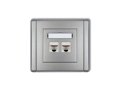 FLEXI Gniazdo komputerowe podwójne 2xRJ45, kat. 5e, 8-stykowe srebrny metalik 7FGK-2