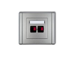 FLEXI Gniazdo głośnikowe podwójne srebrny metalik 7FGG-2