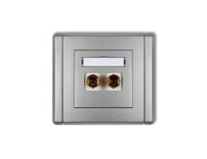 FLEXI Gniazdo głośnikowe pojedyncze (typu banan - czerwony i czarny, pozłacane, 4 mm2, skręcane) srebrny metalik 7FGG-4