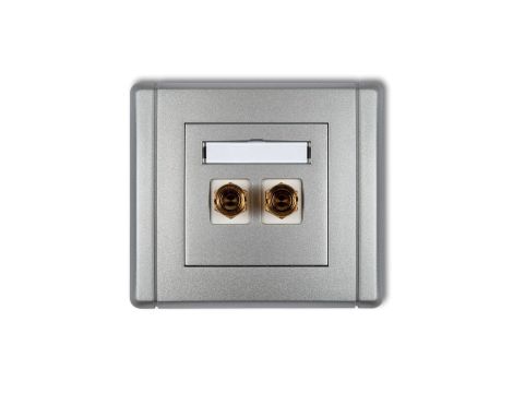 FLEXI Gniazdo głośnikowe pojedyncze (typu banan - czerwony i czarny, pozłacane, 4 mm2, skręcane) srebrny metalik 7FGG-4