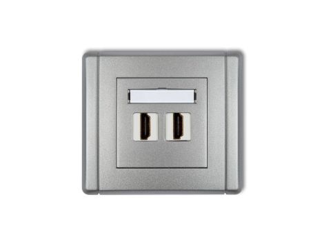 FLEXI Gniazdo podwójne HDMI srebrny metalik 7FHDMI-2