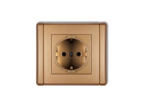 FLEXI Gniazdo pojedyncze z/u SCHUKO złoty metalik 8FGP-1sp