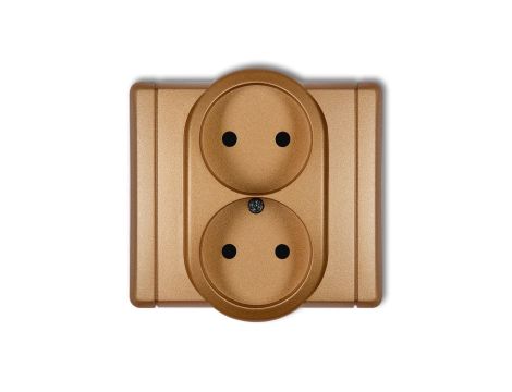 FLEXI Gniazdo podwójne b/u złoty metalik 8FGP-2p