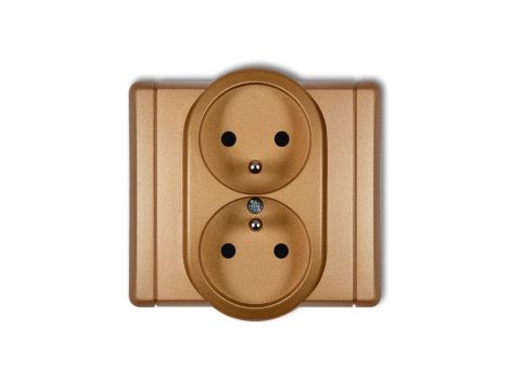 FLEXI Gniazdo podwójne z/u złoty metalik 8FGP-2zp