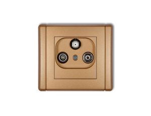 FLEXI Gniazdo antenowe RTV-SAT przelotowe 10dB złoty metalik 8FGSP