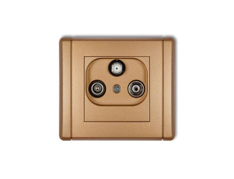 FLEXI Gniazdo antenowe RTV-SAT przelotowe 10dB złoty metalik 8FGSP