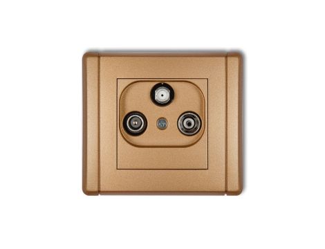 FLEXI Gniazdo antenowe RTV-SAT końcowe multimedialne (Internet) złoty metalik 8FGM