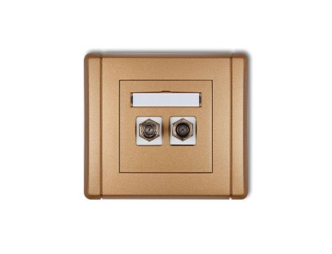 FLEXI Gniazdo antenowe podwójne typu F (SAT) pozłacane złoty metalik 8FGF-2.1