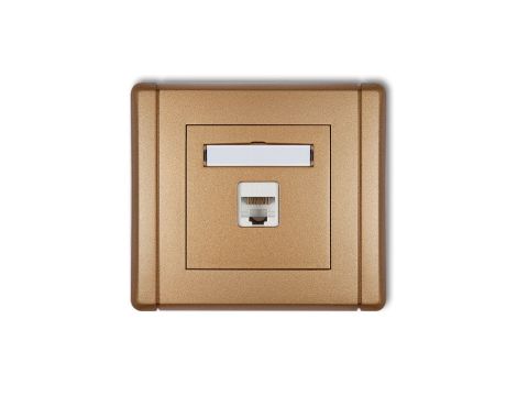 FLEXI Gniazdo komputerowe pojedyncze 1xRJ45, kat. 5e, ekranowane, 8-stykowe złoty metalik 8FGK-1e