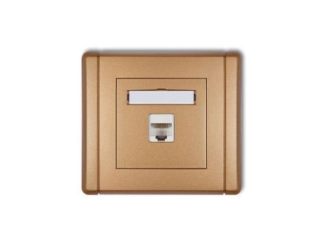 FLEXI Gniazdo komputerowe pojedyncze 1xRJ45, kat. 6, ekranowane, 8-stykowe złoty metalik 8FGK-5