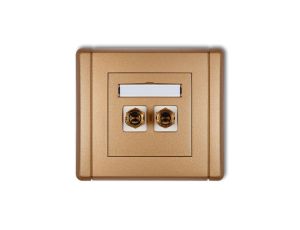 FLEXI Gniazdo głośnikowe pojedyncze (typu banan - czerwony i czarny, pozłacane, 4 mm2, do lutowania) złoty metalik 8FGG-3