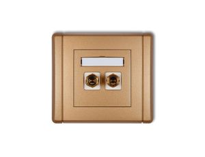 FLEXI Gniazdo głośnikowe pojedyncze (typu banan - czerwony i czarny, pozłacane, 4 mm2, skręcane) złoty metalik 8FGG-4