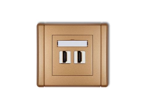 FLEXI Gniazdo podwójne HDMI złoty metalik 8FHDMI-2