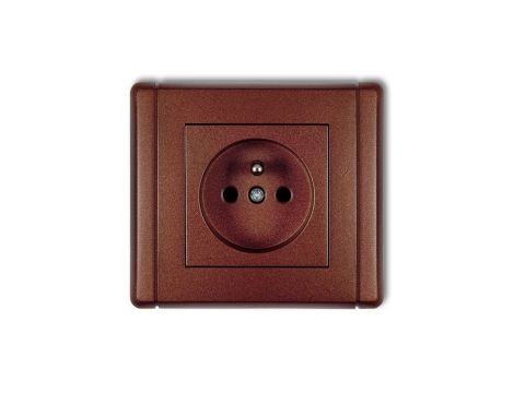 FLEXI Gniazdo pojedyncze z/u 2P+Z brązowy metalik 9FGP-1zp