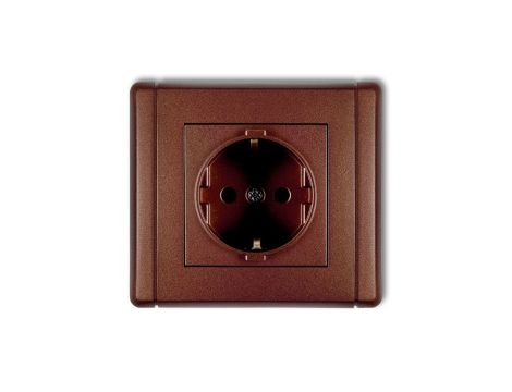 FLEXI Gniazdo pojedyncze z/u SCHUKO brązowy metalik 9FGP-1sp