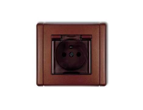FLEXI Gniazdo bryzgoszczelne z/u (klapka dymna) brązowy metalik 9FGPB-1zdp