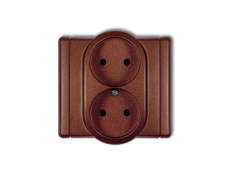 FLEXI Gniazdo podwójne b/u brązowy metalik 9FGP-2p