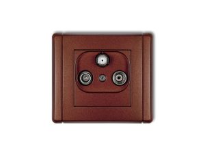 FLEXI Gniazdo antenowe RTV-SAT końcowe multimedialne (Internet) brązowy metalik 9FGM